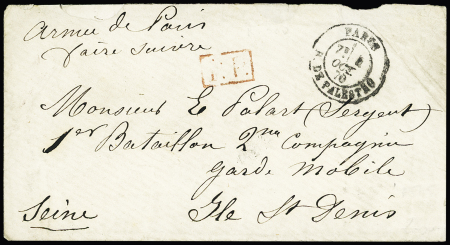 Deux lettres datées de Paris et postées à St Denis