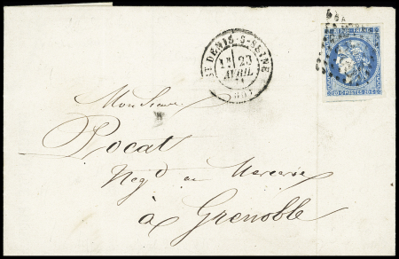Deux lettres datées de Paris et postées à St Denis