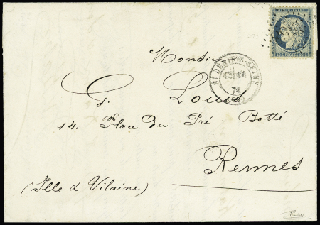 Deux lettres datées de Paris et postées à St Denis