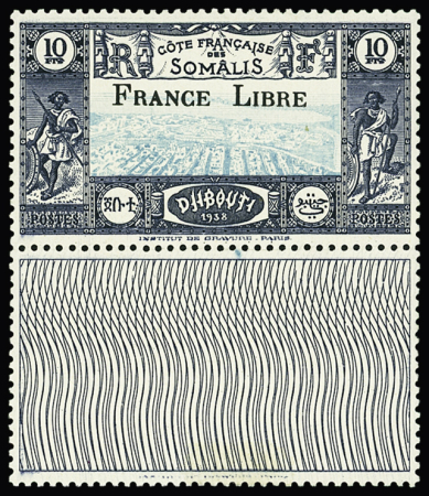 N°231 10f FRANCE LIBRE, bdf avec guillochis, neuf