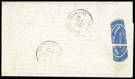Cachet de taxe apposé par erreur "Paris 15c 13 Nov