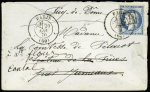 Rare cachet PP encadré sur n°37 oblitéré aussi