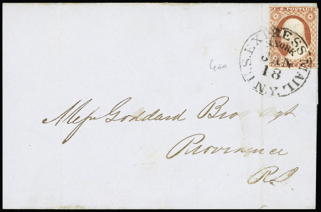 1851-57 3c Dull red tied by neat US EXPRESS MAIL /