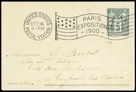 1900 5c Sage postal stationery cancelled by PARIS EXPOSITION