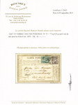 N°75 + 77 OBL T16 "Tarbes Hautes Pyrénées" (1878) sur carte postale précurseur au tarif voie de mer pour les USA. Rare et TB