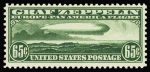 1930 Zepplins 65c green. $1.30 and $2.60, well centered