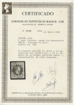 1874 Carlos VII 1real violet, used with blue ARETA