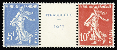 N°242A 5f et 10f en paire de l'Exposition de Strasbourg