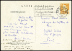 Danemark n°321 OBL Kobenhavn (9.8.1950) sur CP EPF aurore boréale datée de la station centrale signée André Muller. Très rare utilisation au Danemark. TB