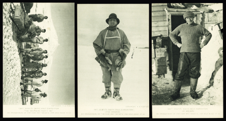44 cartes postales sur les expéditions de Scott dont CP de deuil après sa mort tragique en mars 1912 au Pôle Sud. TB