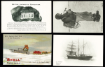 44 cartes postales sur les expéditions de Scott dont CP de deuil après sa mort tragique en mars 1912 au Pôle Sud. TB