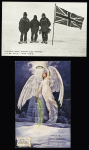 44 cartes postales sur les expéditions de Scott dont CP de deuil après sa mort tragique en mars 1912 au Pôle Sud. TB
