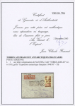 TAAF PA n°1 OBL CAD "Terre Adélie Antarctique" (22.6.1950 - Midwinter) + griffe "Expédition antarctique française 1948 - 1950" sur lettre. TB
