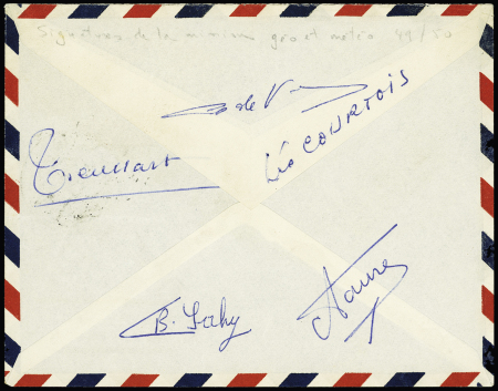 Madagascar PA n°63 OBL CAD "S.Paul Amsterdam Madagascar depend. Australes" (31 dec 49) sur lettre avec griffe noire "Ile Amsterdam mission 1949 - 1950" (courrier du Sapmer). TB