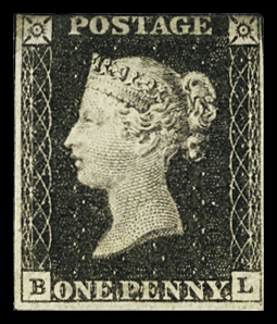 1840 Penny Black, unused example lettered BL, good