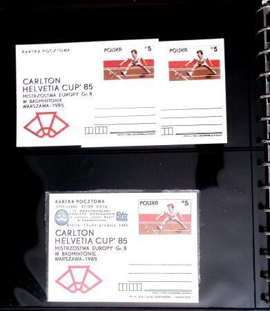 BADMINTON: Specialised collection in four deluxe albums with vignettes, cancellations, postcards, etc. very fine