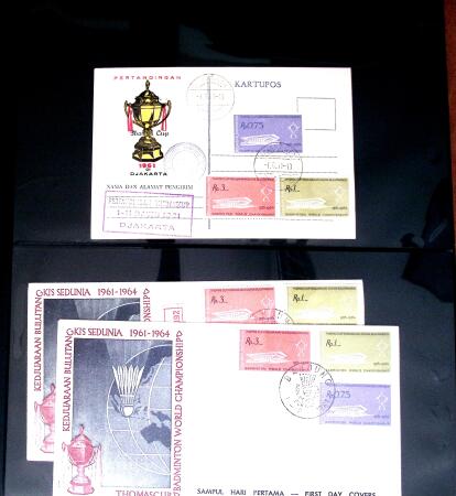 BADMINTON: Specialised collection in four deluxe albums with vignettes, cancellations, postcards, etc. very fine