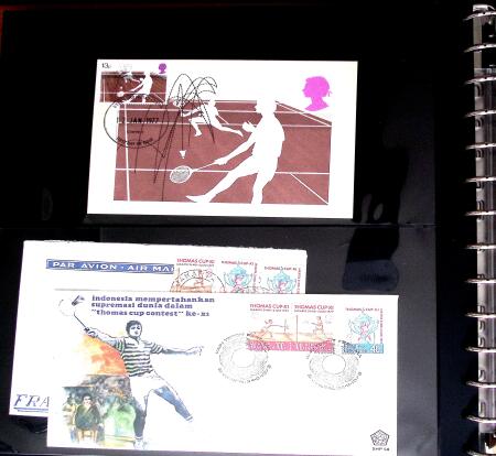 BADMINTON: Specialised collection in four deluxe albums with vignettes, cancellations, postcards, etc. very fine