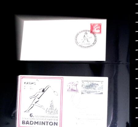BADMINTON: Specialised collection in four deluxe albums with vignettes, cancellations, postcards, etc. very fine