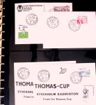 BADMINTON: Specialised collection in four deluxe albums with vignettes, cancellations, postcards, etc. very fine