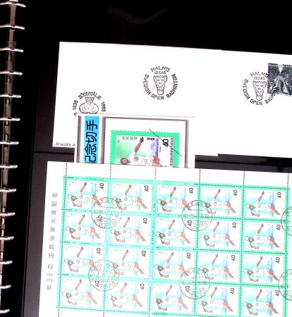 BADMINTON: Specialised collection in four deluxe albums with vignettes, cancellations, postcards, etc. very fine