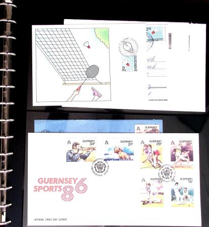 BADMINTON: Specialised collection in four deluxe albums with vignettes, cancellations, postcards, etc. very fine