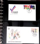 BADMINTON: Specialised collection in four deluxe albums with vignettes, cancellations, postcards, etc. very fine