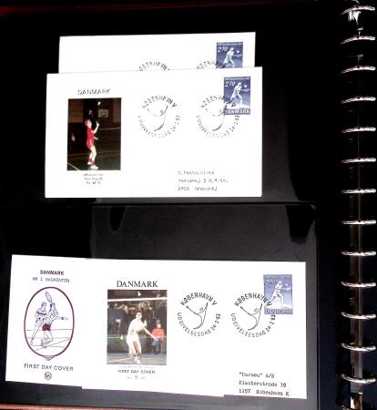 BADMINTON: Specialised collection in four deluxe albums with vignettes, cancellations, postcards, etc. very fine