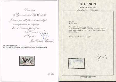 1863-1960, Spécialité sur le thème de l'OISEAU comprenant