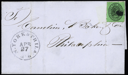 1848 Thomas Boyd's local post 2c green, type 5, on