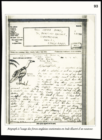 1944 Two airgraphs, plus one envelope, mounted on exhibition