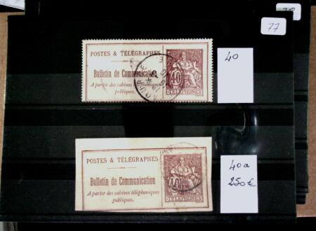 1870-1940, Sélection de timbres sur plaquettes à