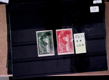 1870-1940, Sélection de timbres sur plaquettes à