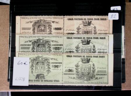 1870-1940, Sélection de timbres sur plaquettes à