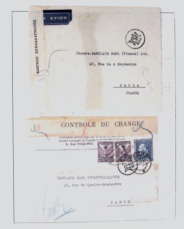 1918-1964 Collection of covers with "CONTROLE DES CHANGE"