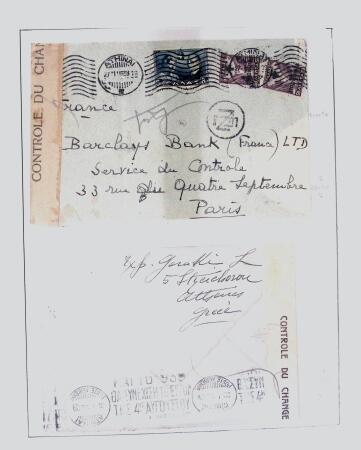 1918-1964 Collection of covers with "CONTROLE DES CHANGE"