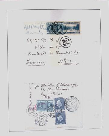 1918-1964 Collection of covers with "CONTROLE DES CHANGE"