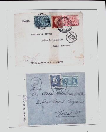 1918-1964 Collection of covers with "CONTROLE DES CHANGE"