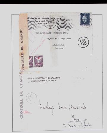 1918-1964 Collection of covers with "CONTROLE DES CHANGE"