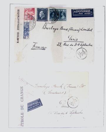 1918-1964 Collection of covers with "CONTROLE DES CHANGE"