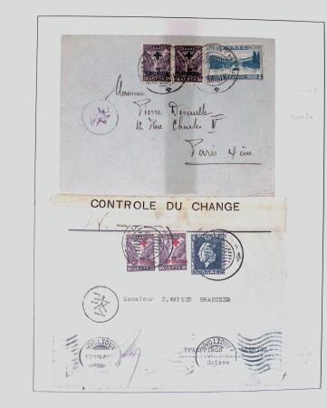 1918-1964 Collection of covers with "CONTROLE DES CHANGE"