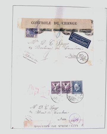 1918-1964 Collection of covers with "CONTROLE DES CHANGE"