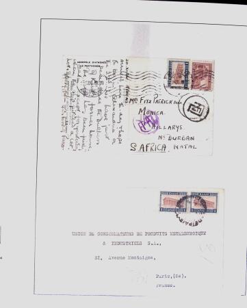 1918-1964 Collection of covers with "CONTROLE DES CHANGE"