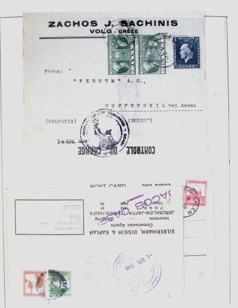 1918-1964 Collection of covers with "CONTROLE DES CHANGE"
