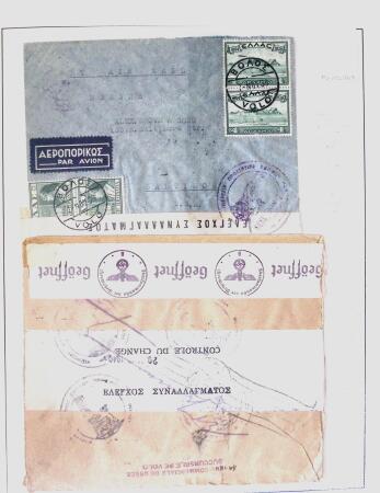 1918-1964 Collection of covers with "CONTROLE DES CHANGE"