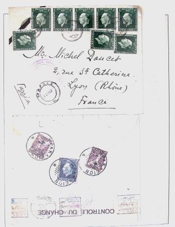 1918-1964 Collection of covers with "CONTROLE DES CHANGE"