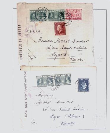 1918-1964 Collection of covers with "CONTROLE DES CHANGE"