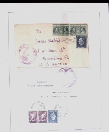 1918-1964 Collection of covers with "CONTROLE DES CHANGE"
