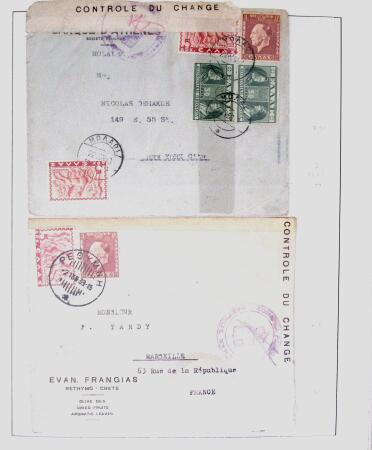 1918-1964 Collection of covers with "CONTROLE DES CHANGE"