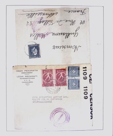 1918-1964 Collection of covers with "CONTROLE DES CHANGE"
